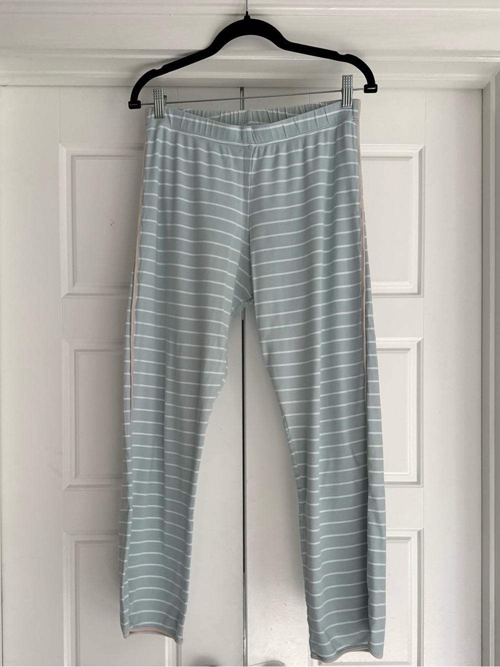 Lake Pajamas Pima Cotton Mint Stripe Pants, Medium